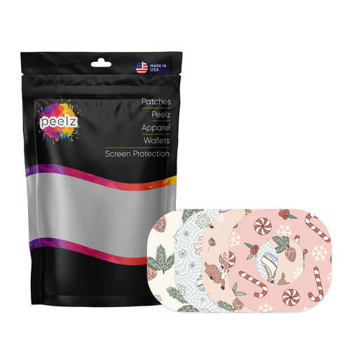 Peelz Cute Christmas Variety Dexcom G7 and Stelo Patch Tape - Pump Peelz Patch Medical Tape White Smoke 12-Pack (Set of 12 Patches),4-Pack (Set of 4 Patches)