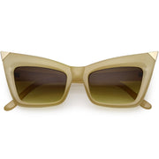 zeroUV New York Celebrity Fashion Pointed Cat Eye Sunglasses 8181 Sunglasses White Smoke Creme