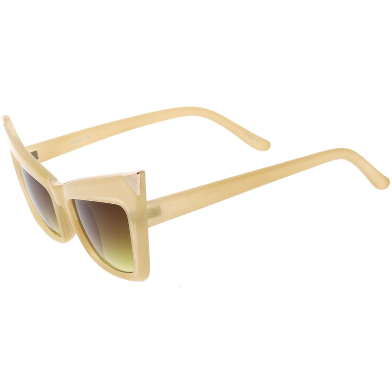 zeroUV New York Celebrity Fashion Pointed Cat Eye Sunglasses 8181 Sunglasses White Smoke Black,Tortoise,Red Lavender,Creme,White