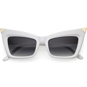 zeroUV New York Celebrity Fashion Pointed Cat Eye Sunglasses 8181 Sunglasses White Smoke White