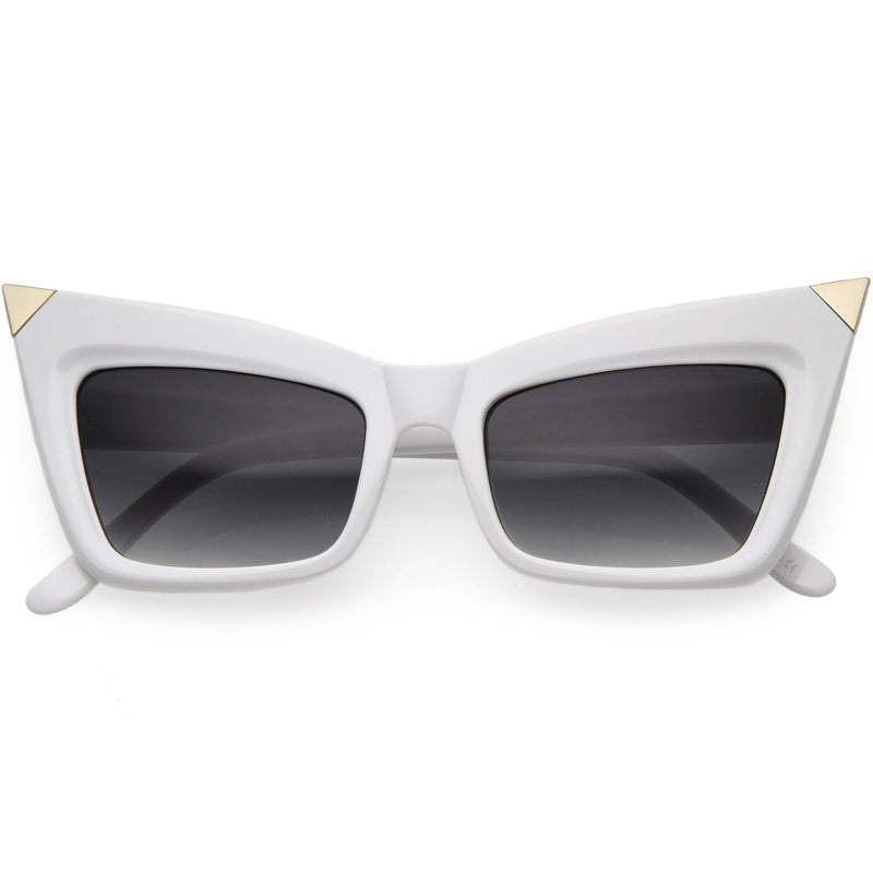 zeroUV New York Celebrity Fashion Pointed Cat Eye Sunglasses 8181 Sunglasses White Smoke White
