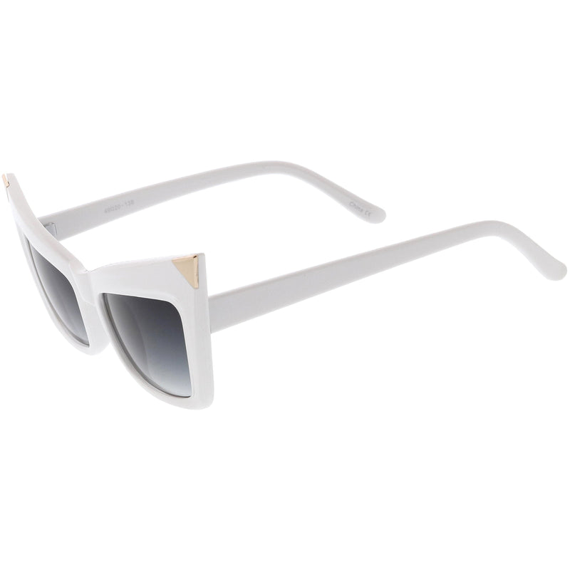 zeroUV New York Celebrity Fashion Pointed Cat Eye Sunglasses 8181 Sunglasses White Smoke Black,Tortoise,Red Lavender,Creme,White