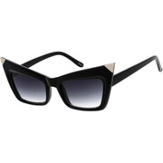 zeroUV Sharp High-Pointed Metal Tip Designer-Inspired Fashion Cat Eye Sunglasses D004 Sunglasses White Smoke Creme Gold / Amber,White Gold / Lavender,Black Silver / Lavender,Black Gold / Lavender,Red Gold / Lavender