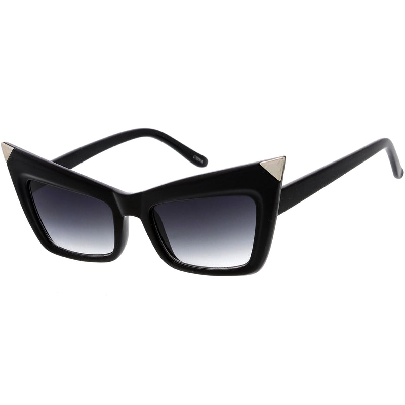 zeroUV Sharp High-Pointed Metal Tip Designer-Inspired Fashion Cat Eye Sunglasses D004 Sunglasses White Smoke Creme Gold / Amber,White Gold / Lavender,Black Silver / Lavender,Black Gold / Lavender,Red Gold / Lavender