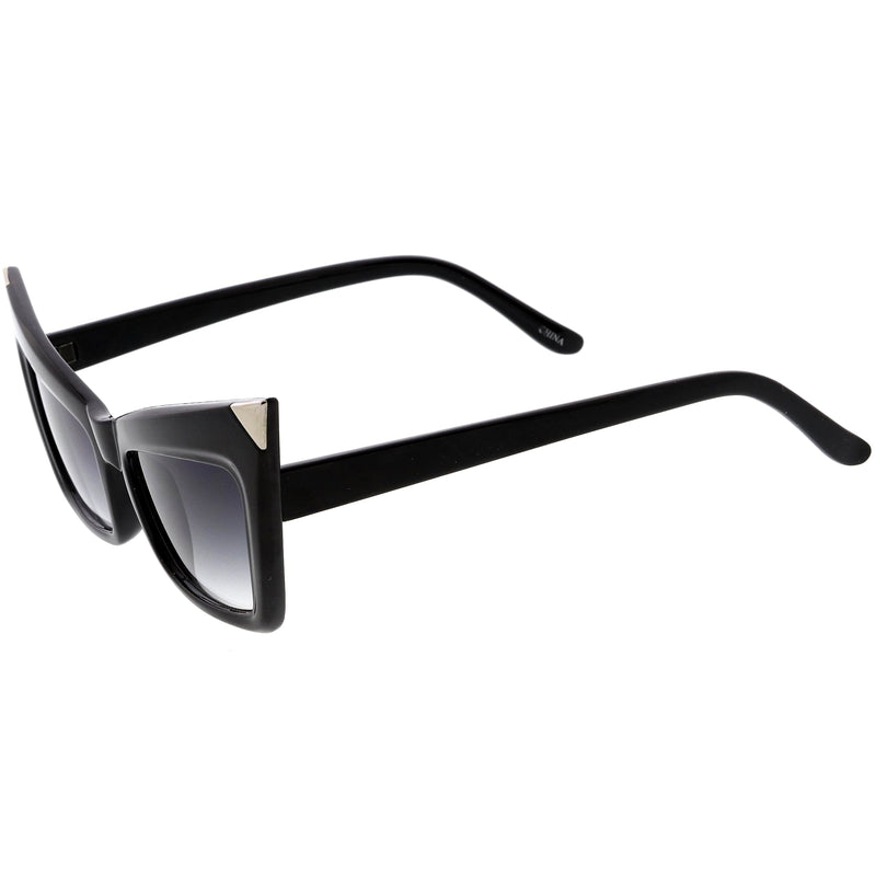 zeroUV Sharp High-Pointed Metal Tip Designer-Inspired Fashion Cat Eye Sunglasses D004 Sunglasses White Smoke Creme Gold / Amber,White Gold / Lavender,Black Silver / Lavender,Black Gold / Lavender,Red Gold / Lavender