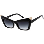 zeroUV Sharp High-Pointed Metal Tip Designer-Inspired Fashion Cat Eye Sunglasses D004 Sunglasses White Smoke Creme Gold / Amber,White Gold / Lavender,Black Silver / Lavender,Black Gold / Lavender,Red Gold / Lavender