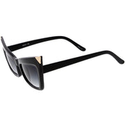 zeroUV Sharp High-Pointed Metal Tip Designer-Inspired Fashion Cat Eye Sunglasses D004 Sunglasses White Smoke Creme Gold / Amber,White Gold / Lavender,Black Silver / Lavender,Black Gold / Lavender,Red Gold / Lavender