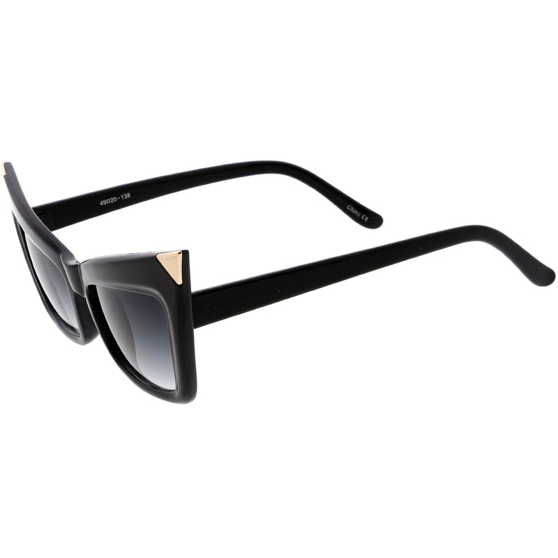 zeroUV Sharp High-Pointed Metal Tip Designer-Inspired Fashion Cat Eye Sunglasses D004 Sunglasses White Smoke Creme Gold / Amber,White Gold / Lavender,Black Silver / Lavender,Black Gold / Lavender,Red Gold / Lavender