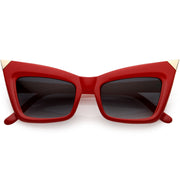 zeroUV Sharp High-Pointed Metal Tip Designer-Inspired Fashion Cat Eye Sunglasses D004 Sunglasses White Smoke Red Gold / Lavender