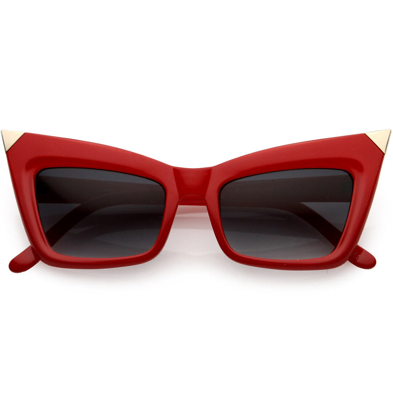 zeroUV New York Celebrity Fashion Pointed Cat Eye Sunglasses 8181 Sunglasses White Smoke Red Lavender