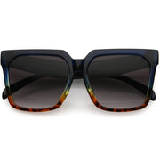 zeroUV Bold Euro Designer Inspired Fashion Oversize Square Sunglasses D009 Sunglasses Dark Slate Gray Blue Tortoise / Lavender