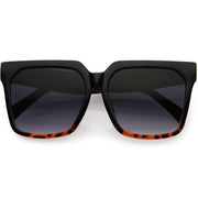zeroUV Bold Euro Designer Inspired Fashion Oversize Square Sunglasses D009 Sunglasses Dark Slate Gray Black Tortoise / Lavender