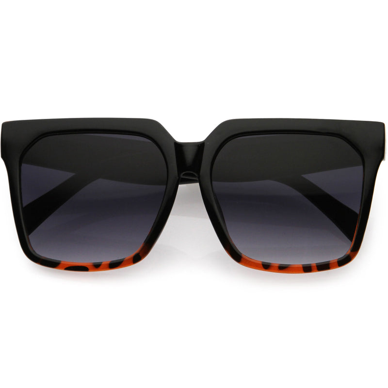 zeroUV Bold Euro Designer Inspired Fashion Oversize Square Sunglasses D009 Sunglasses Dark Slate Gray Black Tortoise / Lavender