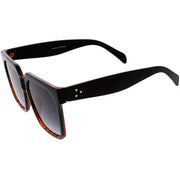 zeroUV Bold Euro Designer Inspired Fashion Oversize Square Sunglasses D009 Sunglasses White Smoke Blue Tortoise / Lavender,Black Tortoise / Lavender,Tortoise / Brown,Tortoise / Amber,Black / Smoke,Black / Lavender