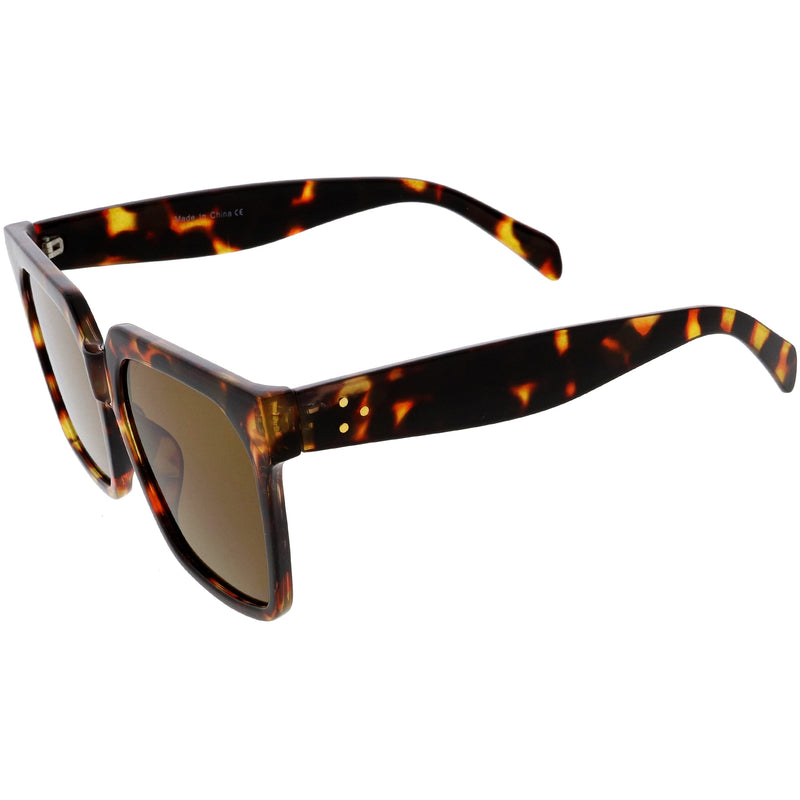 zeroUV Bold Euro Designer Inspired Fashion Oversize Square Sunglasses D009 Sunglasses White Smoke Blue Tortoise / Lavender,Black Tortoise / Lavender,Tortoise / Brown,Tortoise / Amber,Black / Smoke,Black / Lavender
