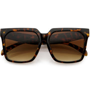 zeroUV Bold Euro Designer Inspired Fashion Oversize Square Sunglasses D009 Sunglasses White Smoke Tortoise / Amber