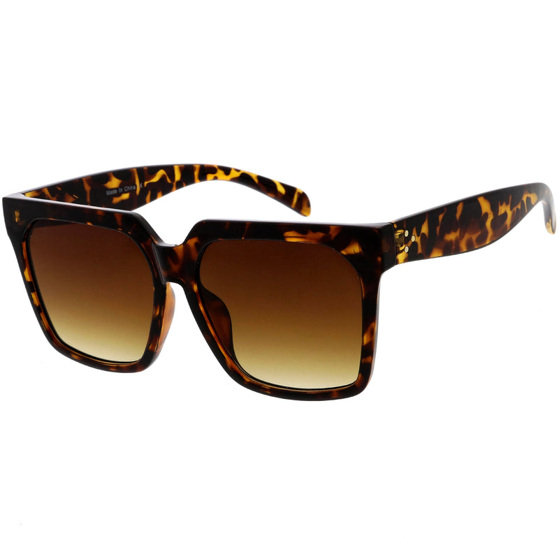 zeroUV Bold Euro Designer Inspired Fashion Oversize Square Sunglasses D009 Sunglasses White Smoke Blue Tortoise / Lavender,Black Tortoise / Lavender,Tortoise / Brown,Tortoise / Amber,Black / Smoke,Black / Lavender