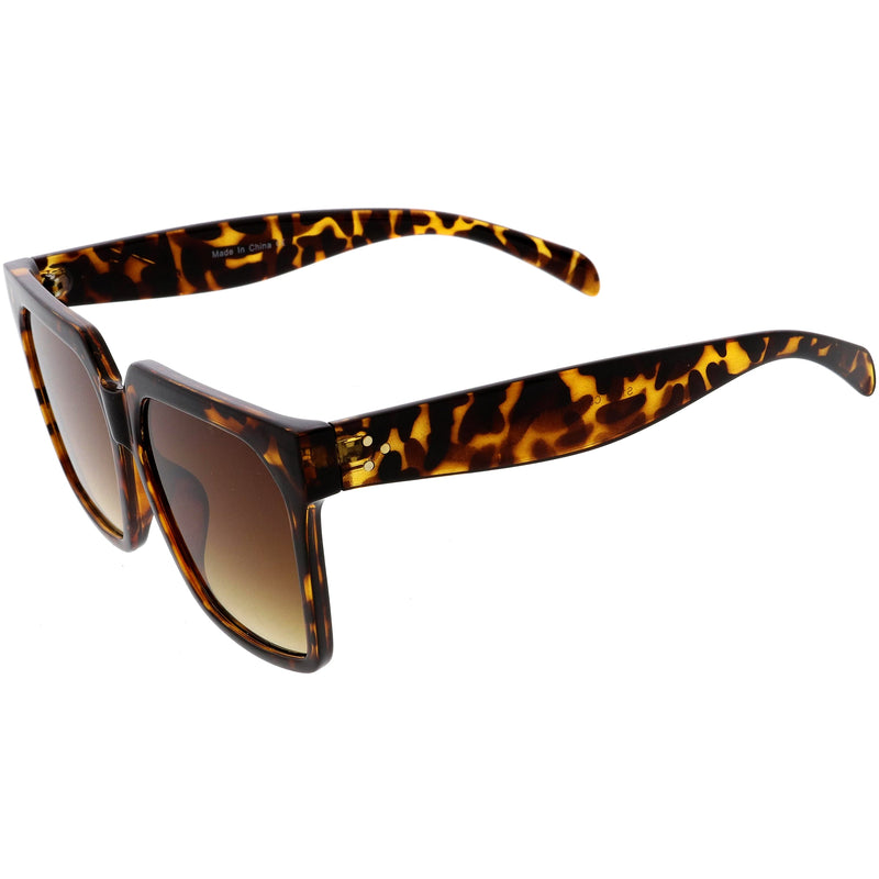 zeroUV Bold Euro Designer Inspired Fashion Oversize Square Sunglasses D009 Sunglasses White Smoke Blue Tortoise / Lavender,Black Tortoise / Lavender,Tortoise / Brown,Tortoise / Amber,Black / Smoke,Black / Lavender