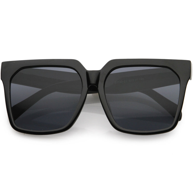 zeroUV Bold Euro Designer Inspired Fashion Oversize Square Sunglasses D009 Sunglasses Dark Slate Gray Black / Smoke