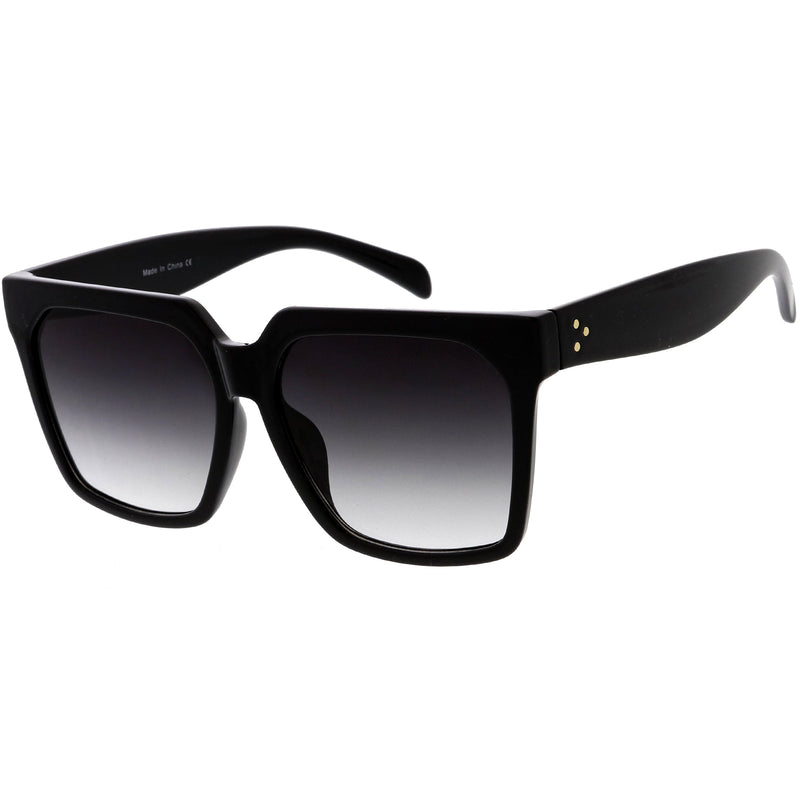 zeroUV Bold Euro Designer Inspired Fashion Oversize Square Sunglasses D009 Sunglasses White Smoke Blue Tortoise / Lavender,Black Tortoise / Lavender,Tortoise / Brown,Tortoise / Amber,Black / Smoke,Black / Lavender