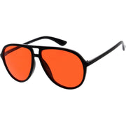 zeroUV Classic 80s Inspired Color Tinted Lens Retro Aviator Sunglasses D015 Sunglasses White Smoke Shiny Black / Red,Shiny Black / Yellow,Shiny Clear-Brown / Amber,Matte Black / Blue,Shiny Black / Smoke