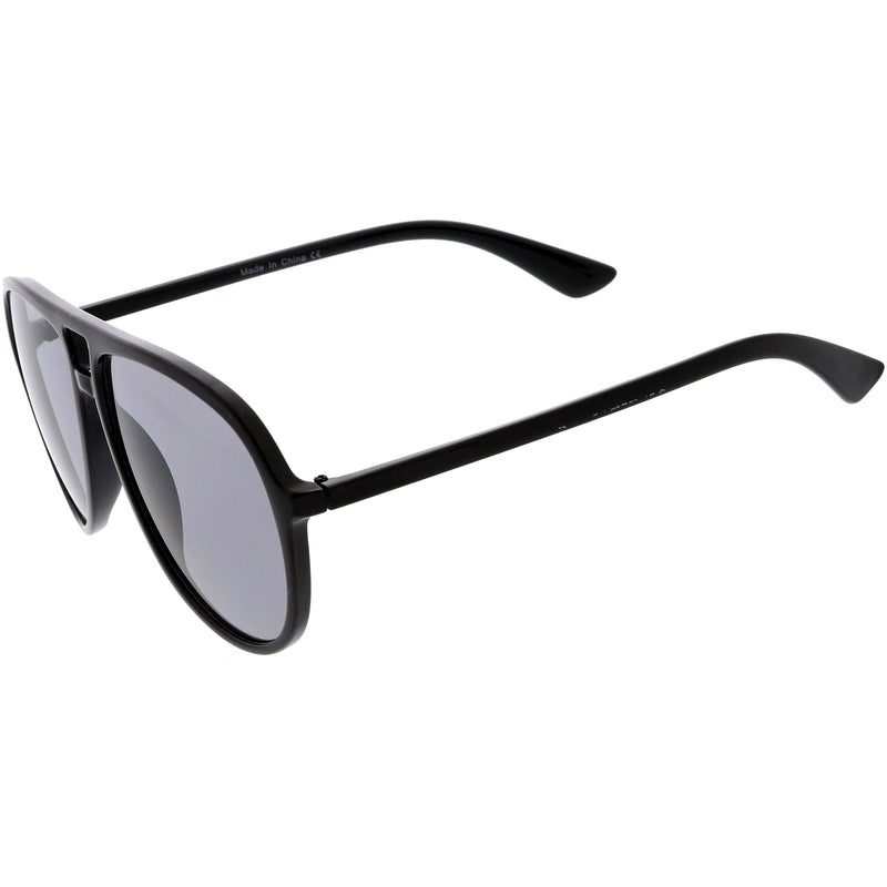 zeroUV Classic 80s Inspired Color Tinted Lens Retro Aviator Sunglasses D015 Sunglasses White Smoke Shiny Black / Red,Shiny Black / Yellow,Shiny Clear-Brown / Amber,Matte Black / Blue,Shiny Black / Smoke