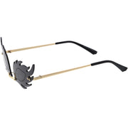 zeroUV Aesthetically Elegant Fire Bevelled Masquerade Detail Flame Shaped Sunglasses D076 Sunglasses White Smoke Gold / Pink,Gold / Yellow,Gold / Red,Gold / Teal,Gold / Smoke,Gold / Purple