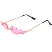 zeroUV Bold Fire Flaming Shape Color Tinted Lens Rimless Flames Sunglasses D080 Sunglasses White Smoke Gold / Green,Gold / Yellow,Gold / Pink,Gold / Purple,Gold / Red,Gold / Blue