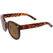 zeroUV Polarized Retro Inspired High Fashion Oversize Round Sunglasses D094 Sunglasses White Smoke Black / Smoke (Polarized),Tortoise / Brown (Polarized)