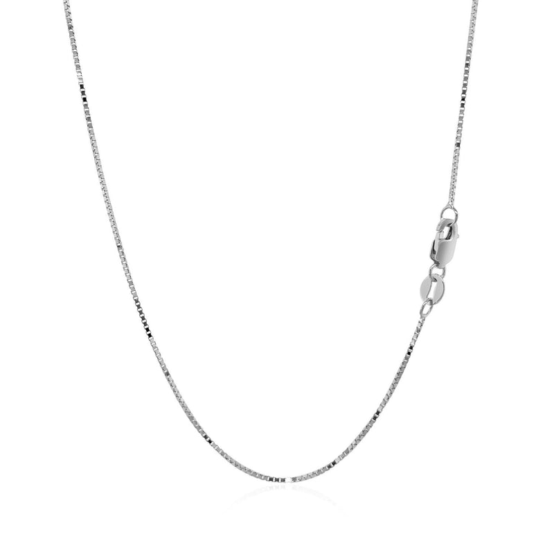 Bids.com 14k White Gold Classic Box Chain 0.7mm Necklaces White Smoke 16 / White Gold,18 / White Gold,20 / White Gold,24 / White Gold