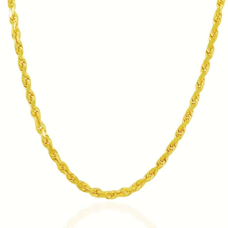 Bids.com 5.0mm 14k Yellow Gold Solid Diamond Cut Rope Chain Necklaces White Smoke 20 / Yellow Gold,22 / Yellow Gold,24 / Yellow Gold,30 / Yellow Gold