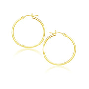 Bids.com 14k Yellow Gold Polished Hoop Earrings (25 mm) Earrings White Smoke Yellow Gold