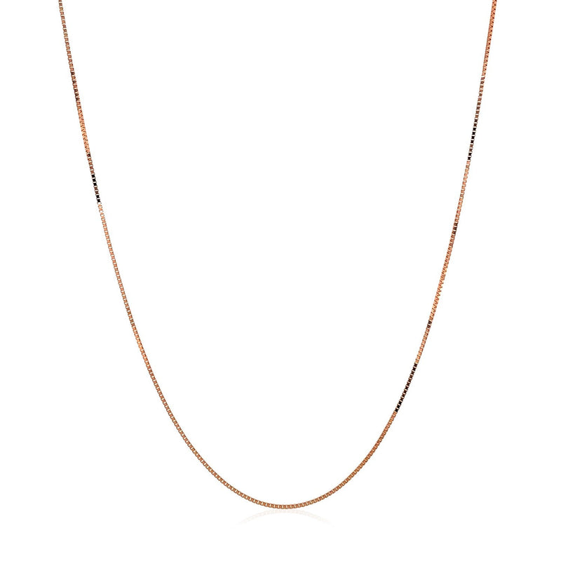 Bids.com 14k Rose Gold Classic Box Chain 0.45mm Necklaces White Smoke 16 / Rose Gold,18 / Rose Gold,20 / Rose Gold