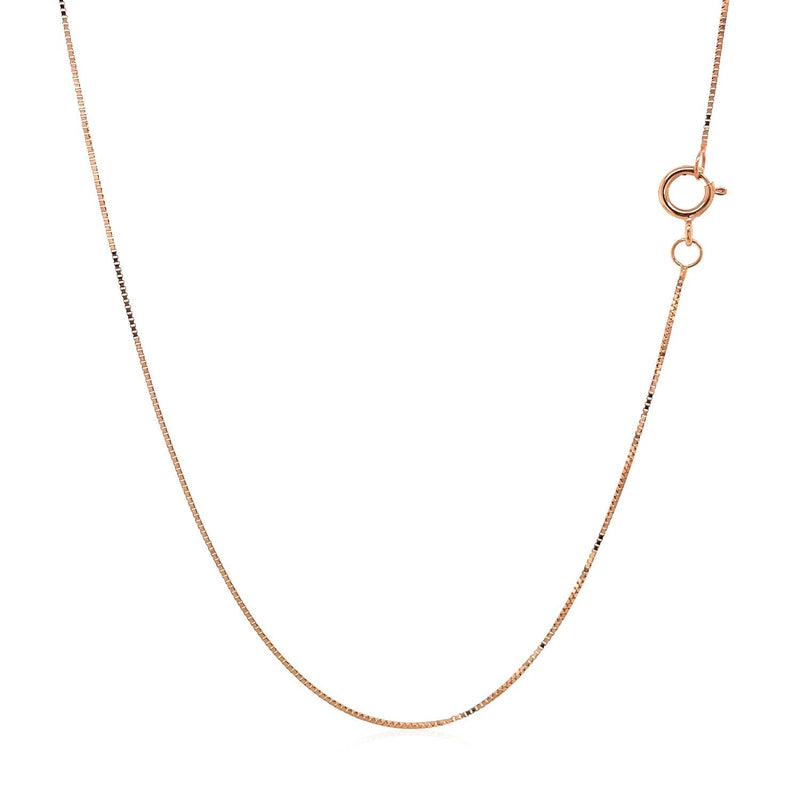 Bids.com 14k Rose Gold Classic Box Chain 0.45mm Necklaces White Smoke 16 / Rose Gold,18 / Rose Gold,20 / Rose Gold