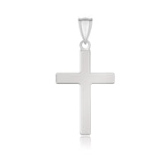 Bids.com 14k White Gold Flat Design Cross Pendant Pendants White Smoke White Gold