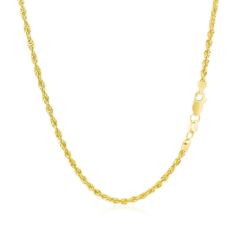 Bids.com 2.0mm 14k Yellow Gold Light Rope Chain Necklaces White Smoke 16 / Yellow Gold,18 / Yellow Gold,20 / Yellow Gold