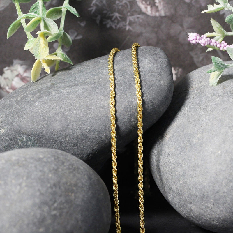 Bids.com 2.0mm 14k Yellow Gold Light Rope Chain Necklaces Dark Gray 16 / Yellow Gold,18 / Yellow Gold,20 / Yellow Gold