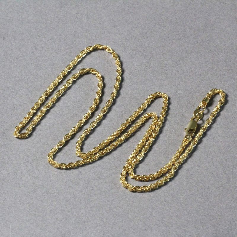 Bids.com 2.0mm 14k Yellow Gold Light Rope Chain Necklaces Dark Gray 16 / Yellow Gold,18 / Yellow Gold,20 / Yellow Gold