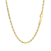Bids.com 2.75mm 10k Yellow Gold Solid Diamond Cut Rope Chain Necklaces White Smoke 18 / Yellow Gold,20 / Yellow Gold,22 / Yellow Gold,24 / Yellow Gold