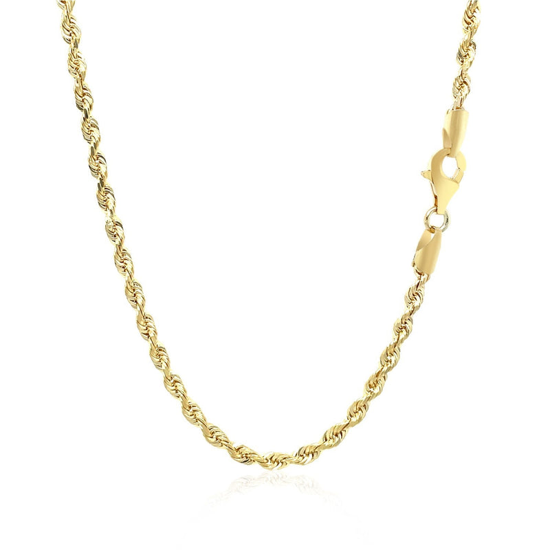 Bids.com 2.75mm 10k Yellow Gold Solid Diamond Cut Rope Chain Necklaces White Smoke 18 / Yellow Gold,20 / Yellow Gold,22 / Yellow Gold,24 / Yellow Gold