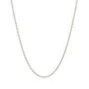 Bids.com 18k White Gold Round Cable Chain 1.5mm Necklaces White Smoke 16 / White Gold,18 / White Gold