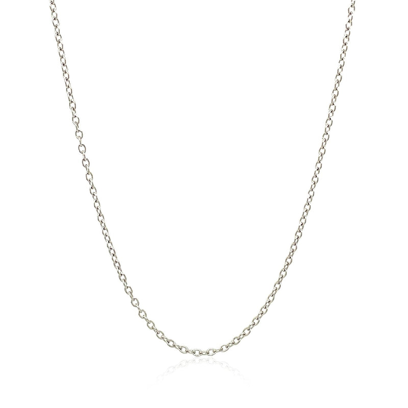 Bids.com 18k White Gold Round Cable Chain 1.5mm Necklaces White Smoke 16 / White Gold,18 / White Gold