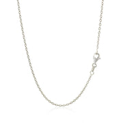 Bids.com 18k White Gold Round Cable Chain 1.5mm Necklaces White Smoke 16 / White Gold,18 / White Gold