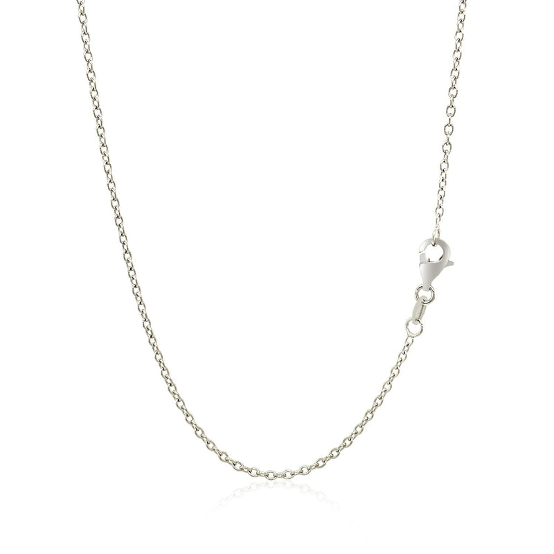 Bids.com 18k White Gold Round Cable Chain 1.5mm Necklaces White Smoke 16 / White Gold,18 / White Gold