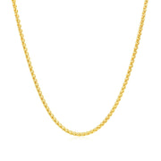 Bids.com 14k Yellow Gold Round Wheat Chain 1.5mm Necklaces White Smoke 16 / Yellow Gold,18 / Yellow Gold,20 / Yellow Gold,22 / Yellow Gold,24 / Yellow Gold,30 / Yellow Gold