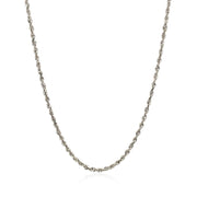Bids.com 2.0mm 14k White Gold Solid Diamond Cut Rope Chain Necklaces White Smoke 16 / White Gold,18 / White Gold,20 / White Gold,22 / White Gold,24 / White Gold,30 / White Gold
