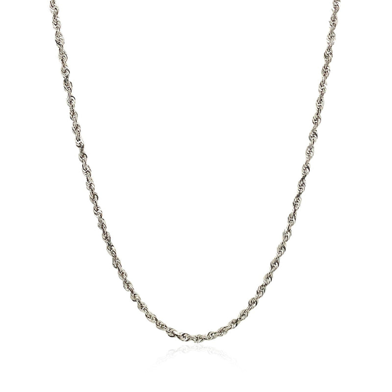 Bids.com 2.0mm 14k White Gold Solid Diamond Cut Rope Chain Necklaces White Smoke 16 / White Gold,18 / White Gold,20 / White Gold,22 / White Gold,24 / White Gold,30 / White Gold