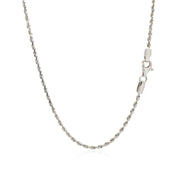 Bids.com 2.0mm 14k White Gold Solid Diamond Cut Rope Chain Necklaces White Smoke 16 / White Gold,18 / White Gold,20 / White Gold,22 / White Gold,24 / White Gold,30 / White Gold