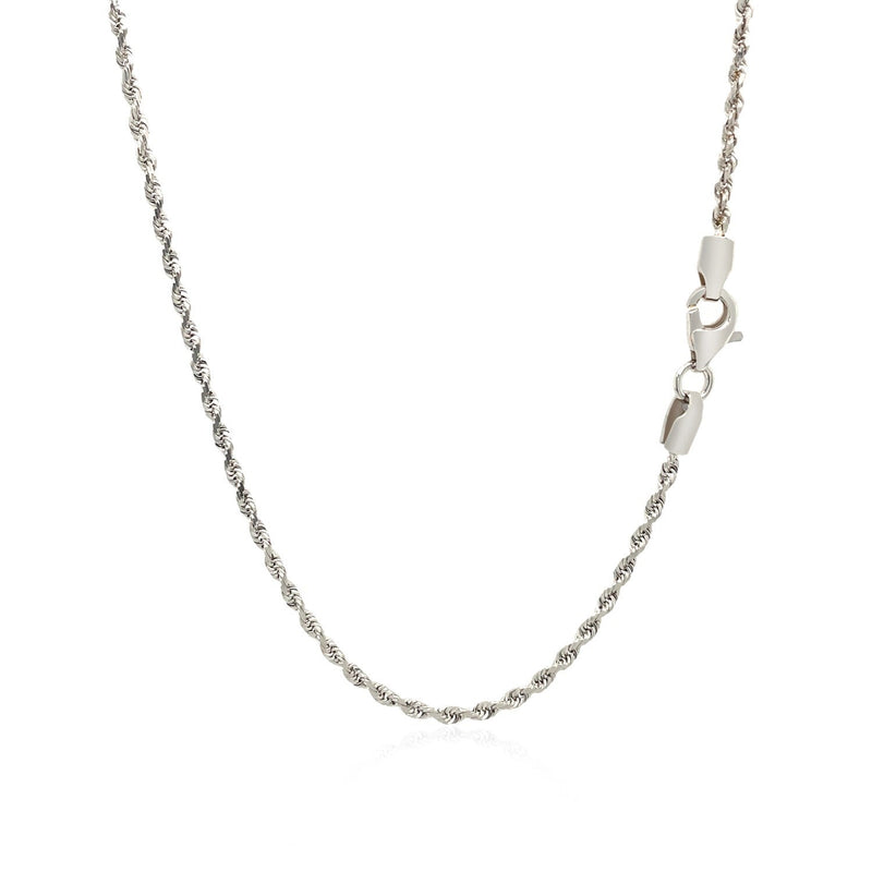 Bids.com 2.0mm 14k White Gold Solid Diamond Cut Rope Chain Necklaces White Smoke 16 / White Gold,18 / White Gold,20 / White Gold,22 / White Gold,24 / White Gold,30 / White Gold