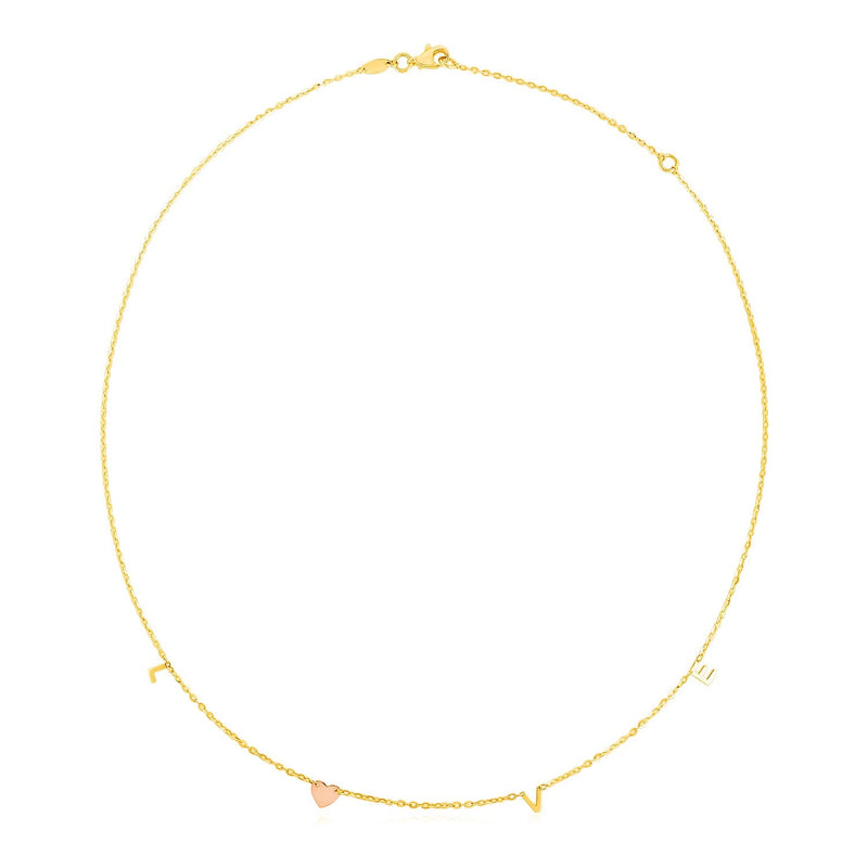 Bids.com 14k Two Tone Gold Love Necklace Necklaces White Smoke 18 / Two-Tone Gold